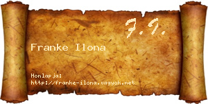 Franke Ilona névjegykártya